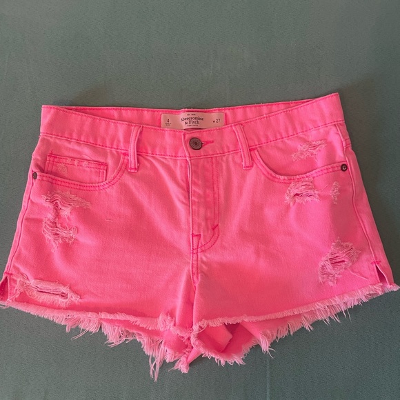 Hot Pink denim Shorts - Abercrombie & Fitch - Picture 1 of 3